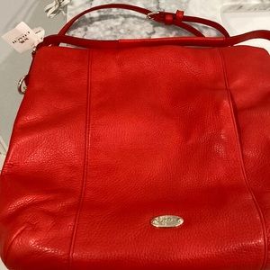 Coach Isabelle hobo pebbled poppy color crossbody style 34511